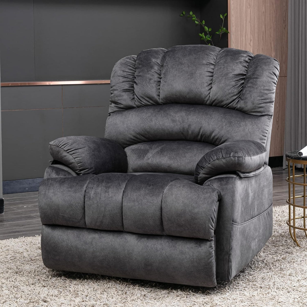 Devon Grey Electric Power Lift Recliner Armchair with 8-Point Heated Massage & Anti-Slip Twill Fabric
