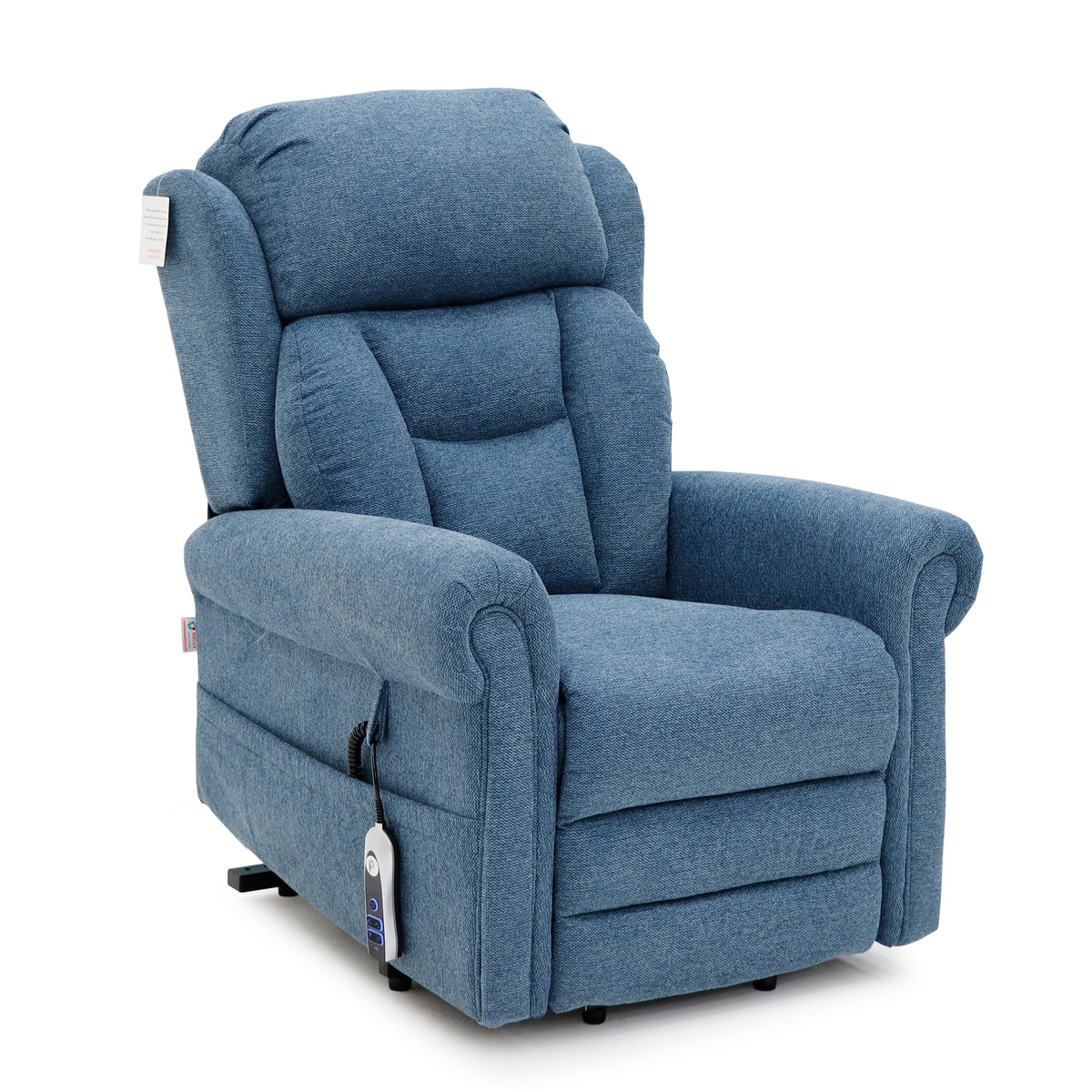 Notting Hill Petite Power Lift Riser Recliner Chair in Denim Blue Fabric