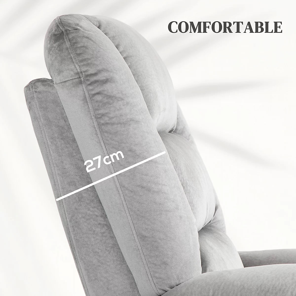 Kent Grey Velvet Riser Recliner with Pocket-Sprung Seating, Lumbar Heat & 9-Mode Massage