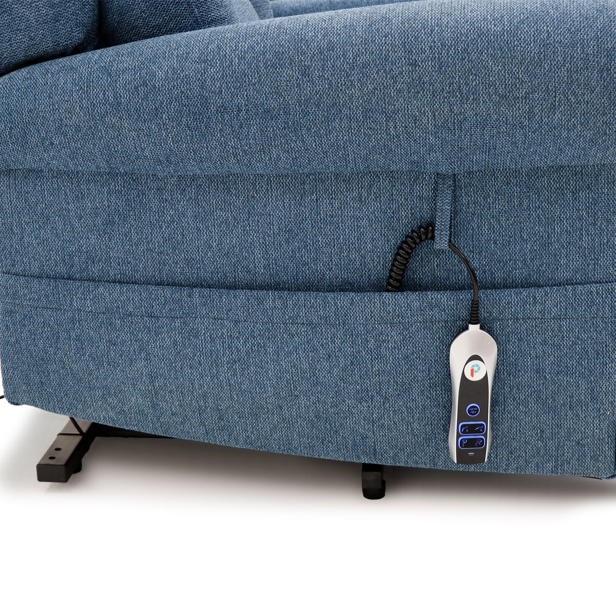 Notting Hill Petite Power Lift Riser Recliner Chair in Denim Blue Fabric