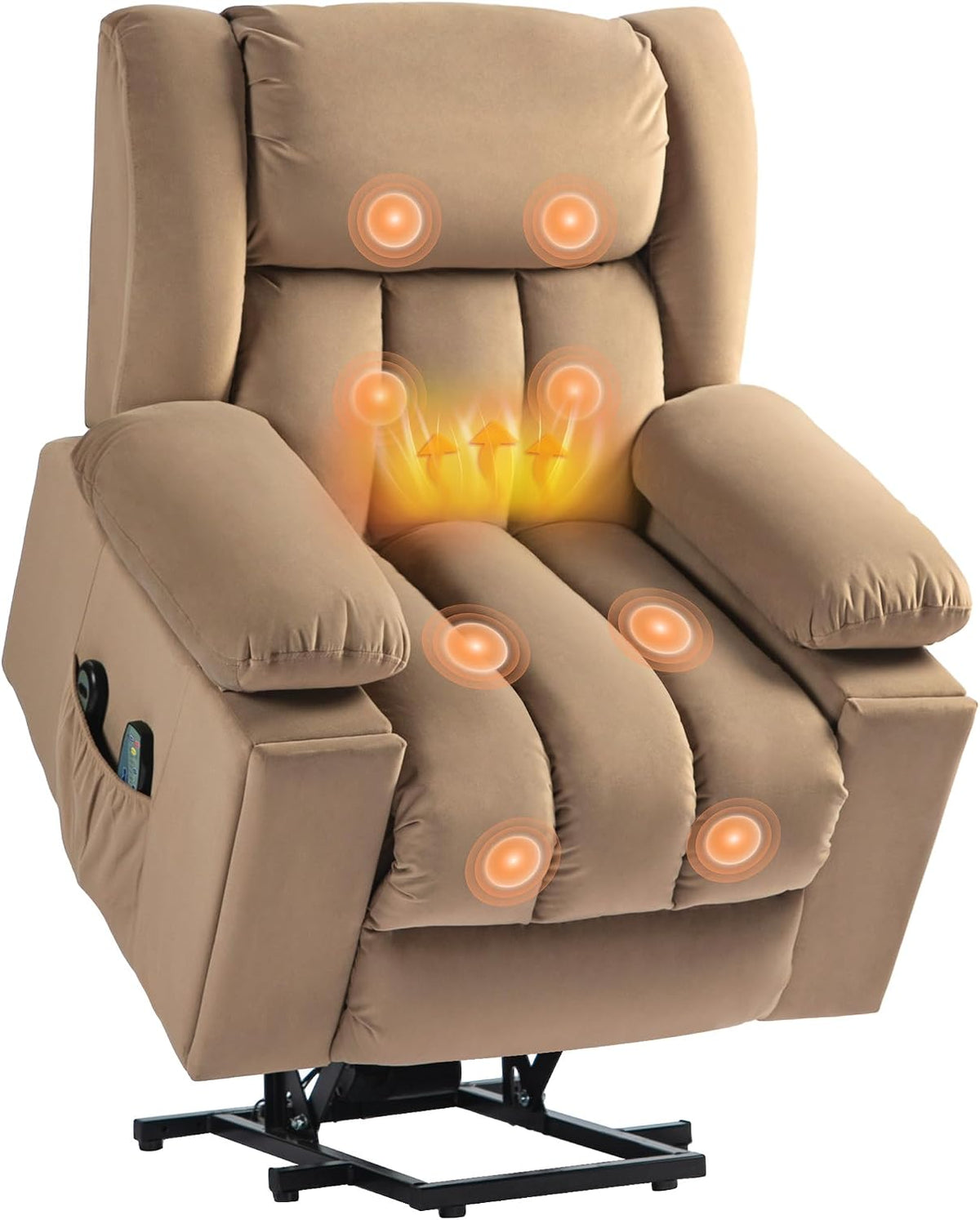 Surrey Rise & Recline Massage Chair in Light Brown