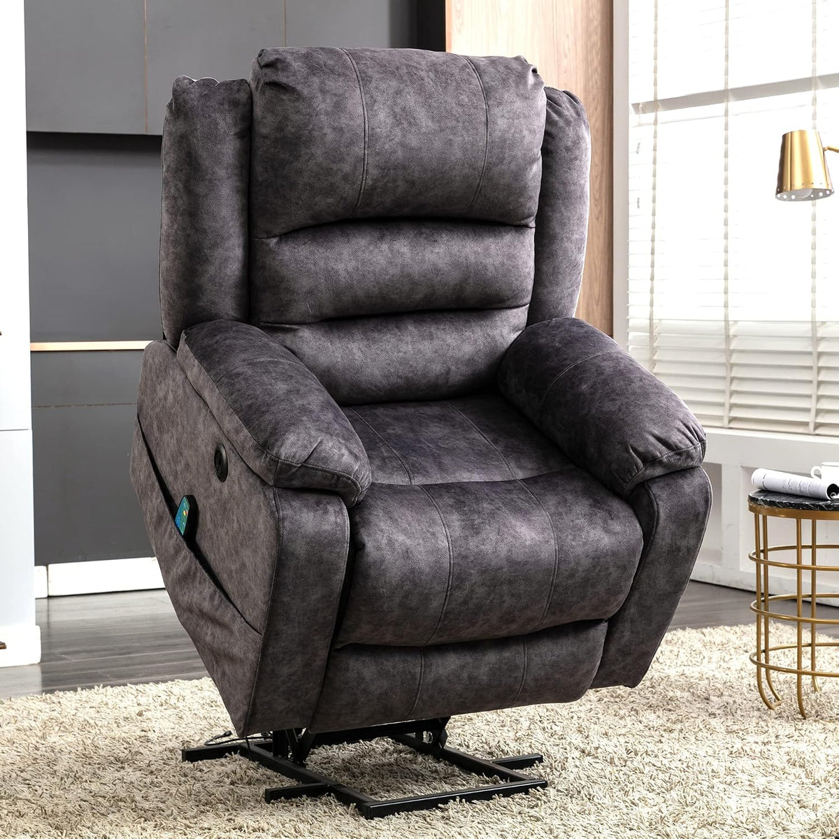 Lancaster Message Rise & Recline Chair in Grey