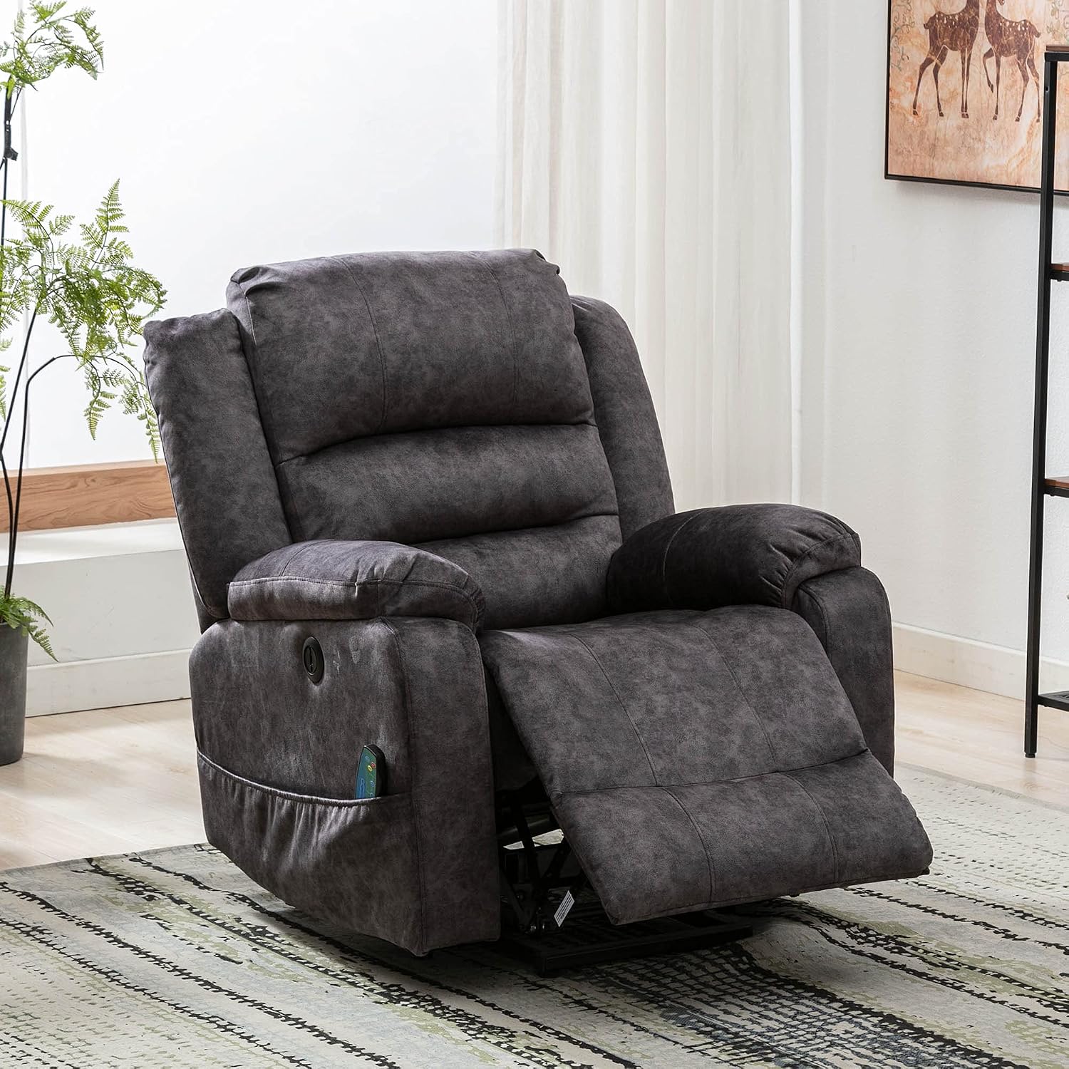 Lancaster Message Rise & Recline Chair in Grey