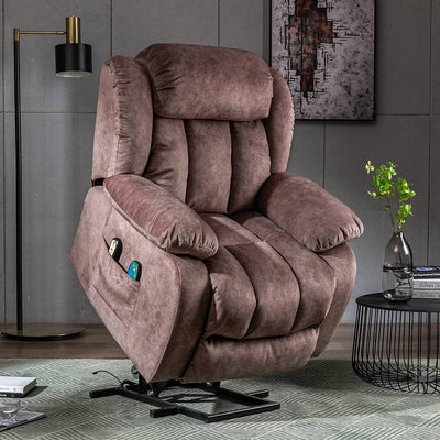 Cumbria Rise & Recline Massage Chair in Chocolate Brown