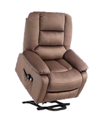 Kent Brown Velvet Riser Recliner with Pocket-Sprung Seating, Limber Hear and massage