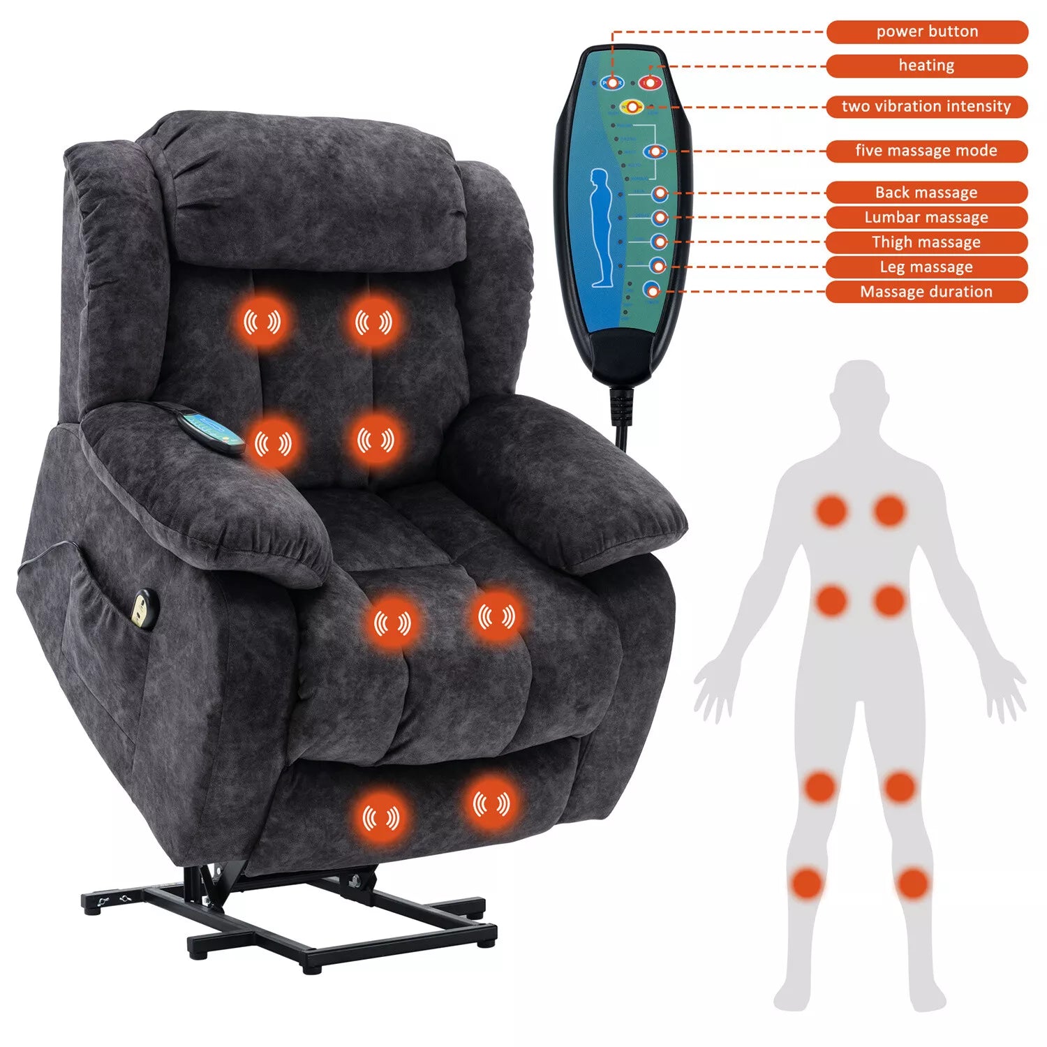 Oregon Elevating Recliner Chair with Relaxing Massage