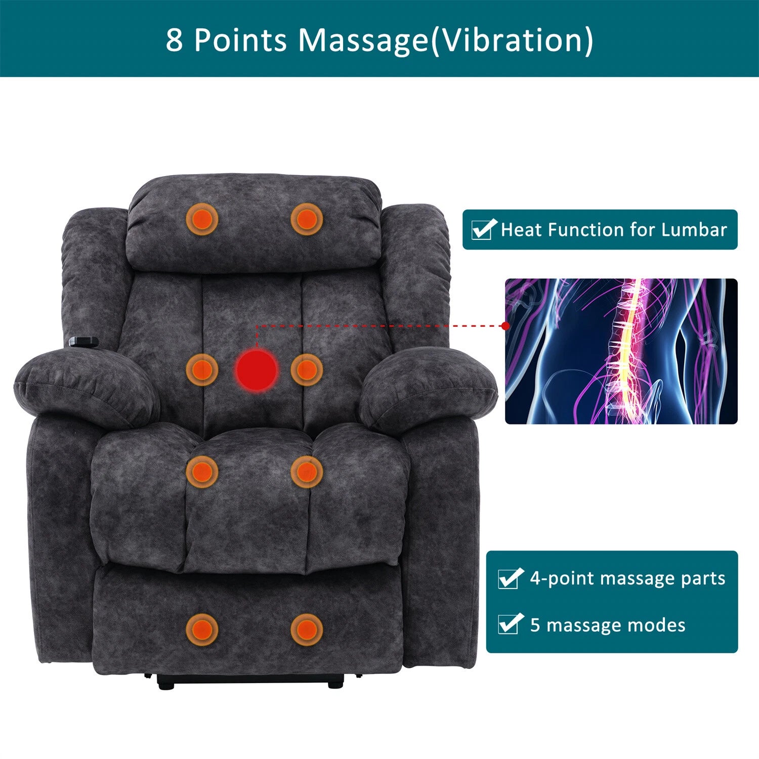 Oregon Elevating Recliner Chair with Relaxing Massage