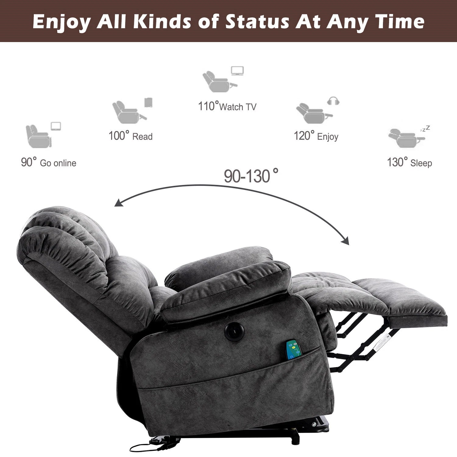 Hawaii Electric Lift-Up Recliner with Comfort Massage