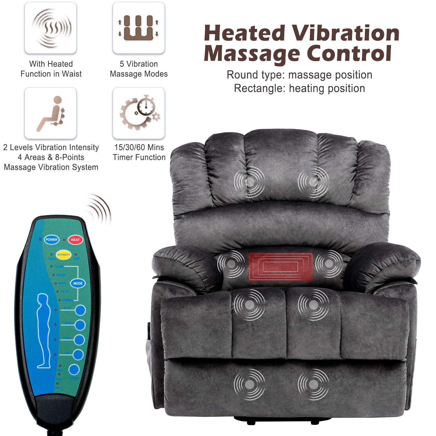 Hawaii Electric Lift-Up Recliner with Comfort Massage