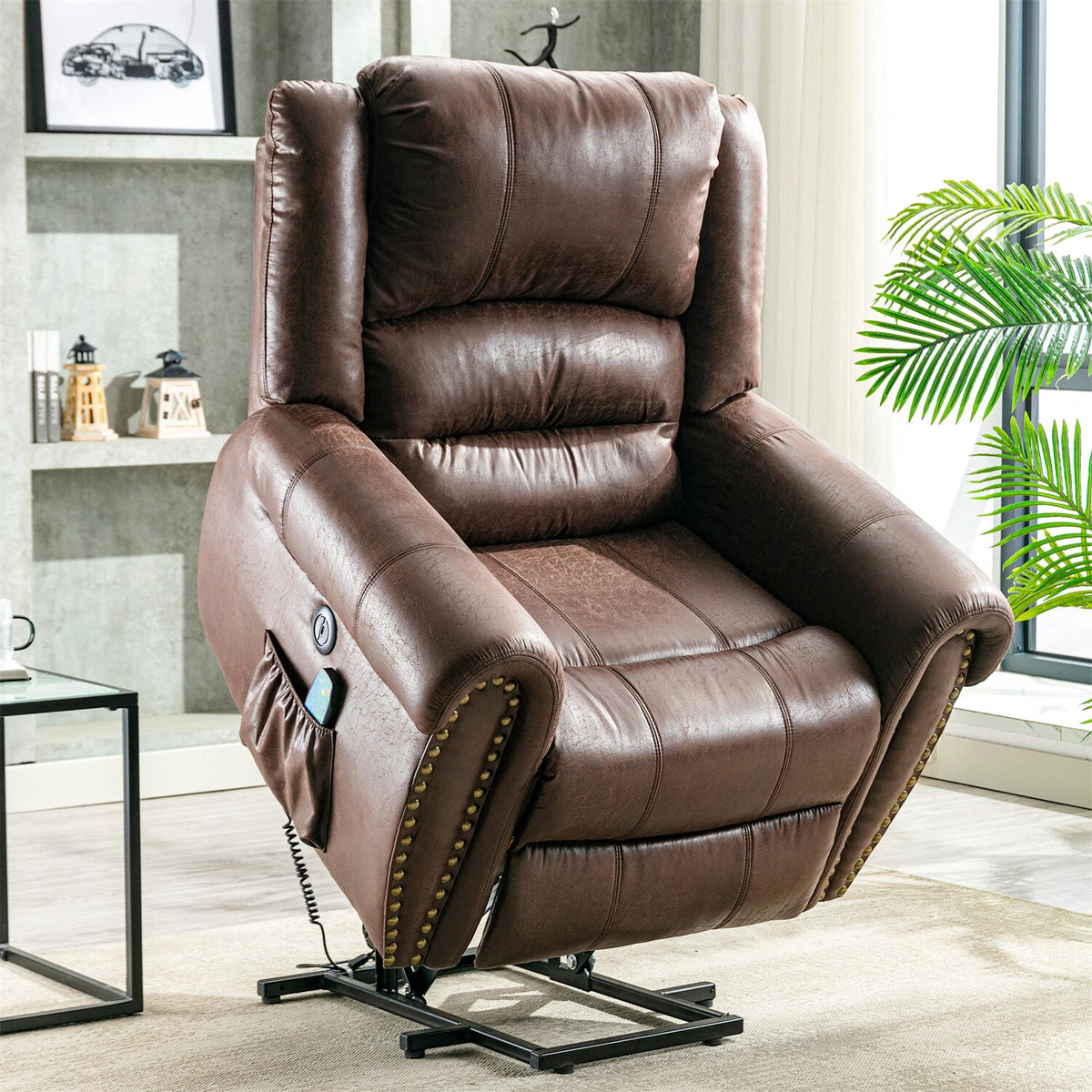 Chester PU Leather Electric Riser Recliner with Massage